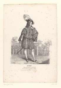 Portret van Dominique Pitrot als Don Mendoze in de vaudeville La Parisienne en Espagne