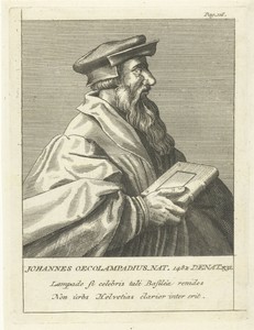 Portret van Duitse kerkhervormer Johannes Oecolampadius