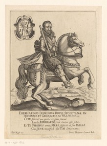 Portret van Eberhard von Rappoltstein te paard