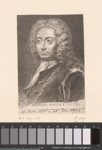 Portret van Edmond Halley