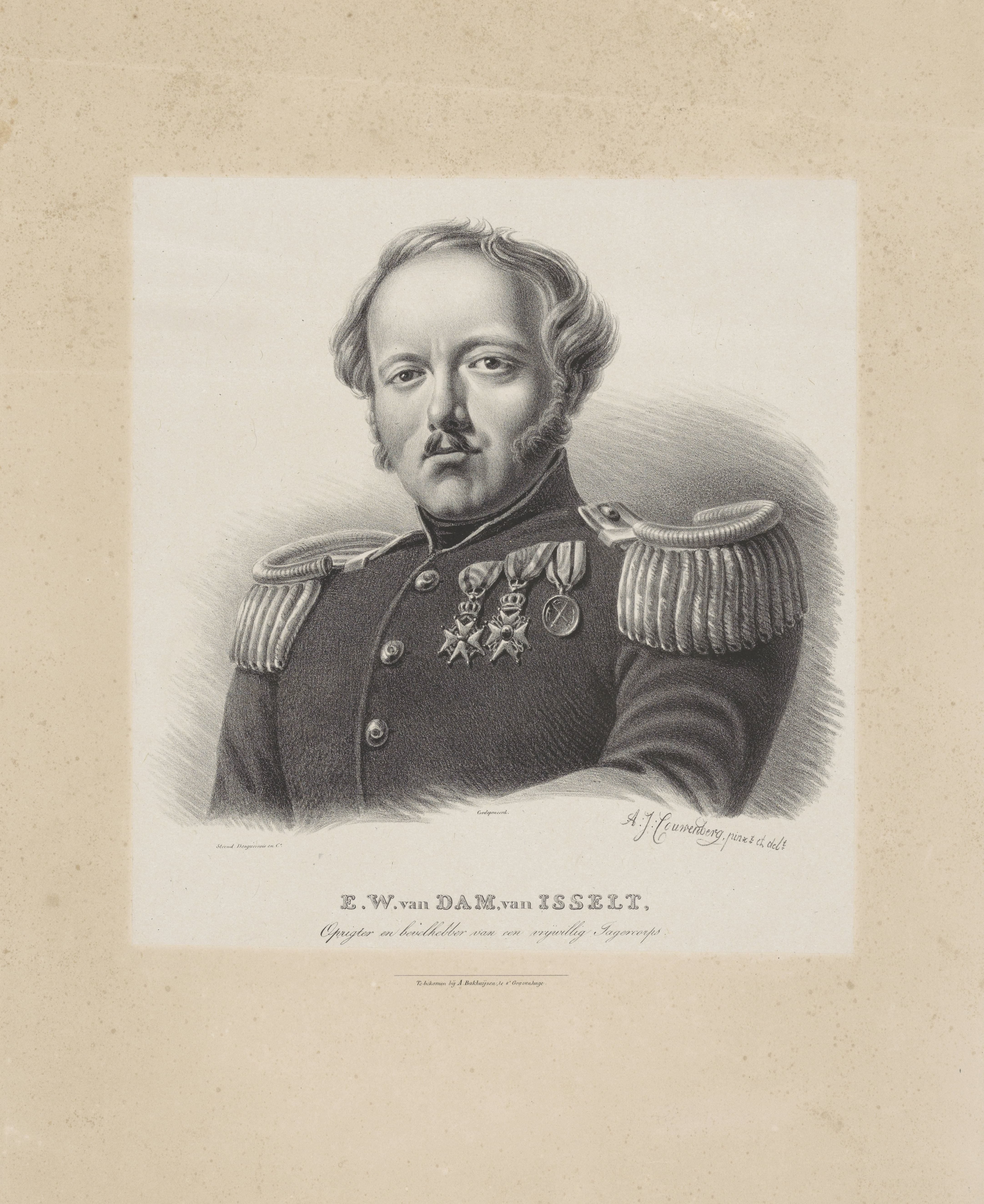 Portret van Edmond Willem van Dam van Isselt by Abraham Johannes Couwenberg