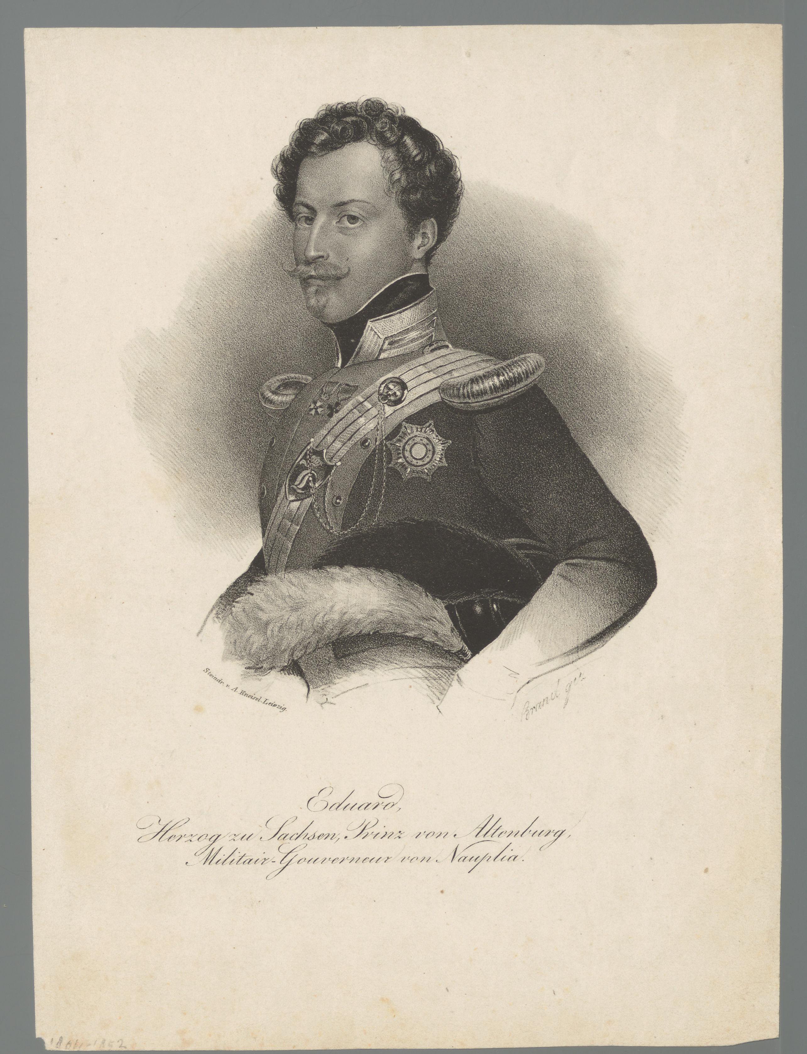 Portret van Eduard van Saksen-Altenburg by Cäcilie Brandt