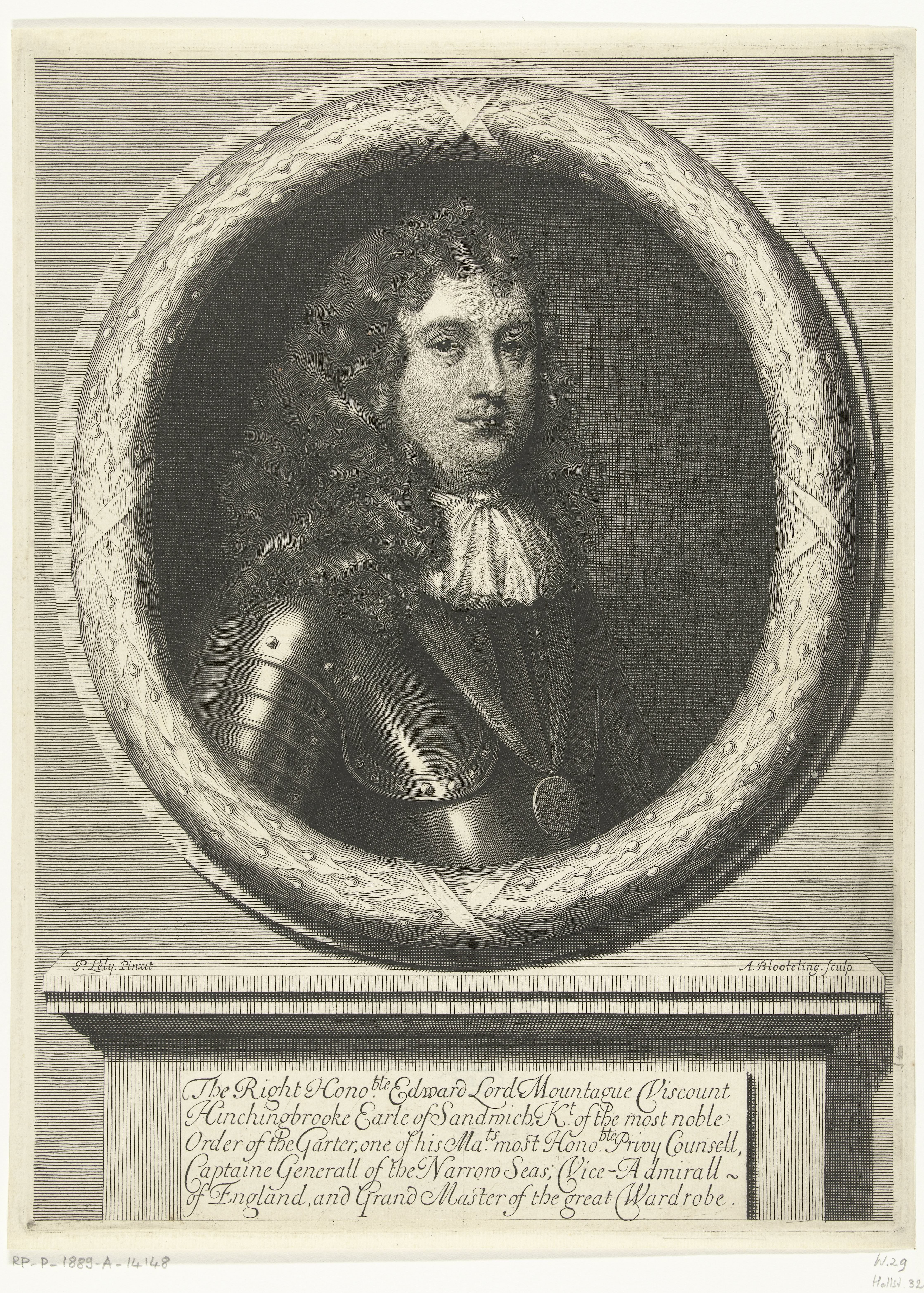 Portret van Edward Montagu (I) graaf van Sandwich by Abraham Bloteling