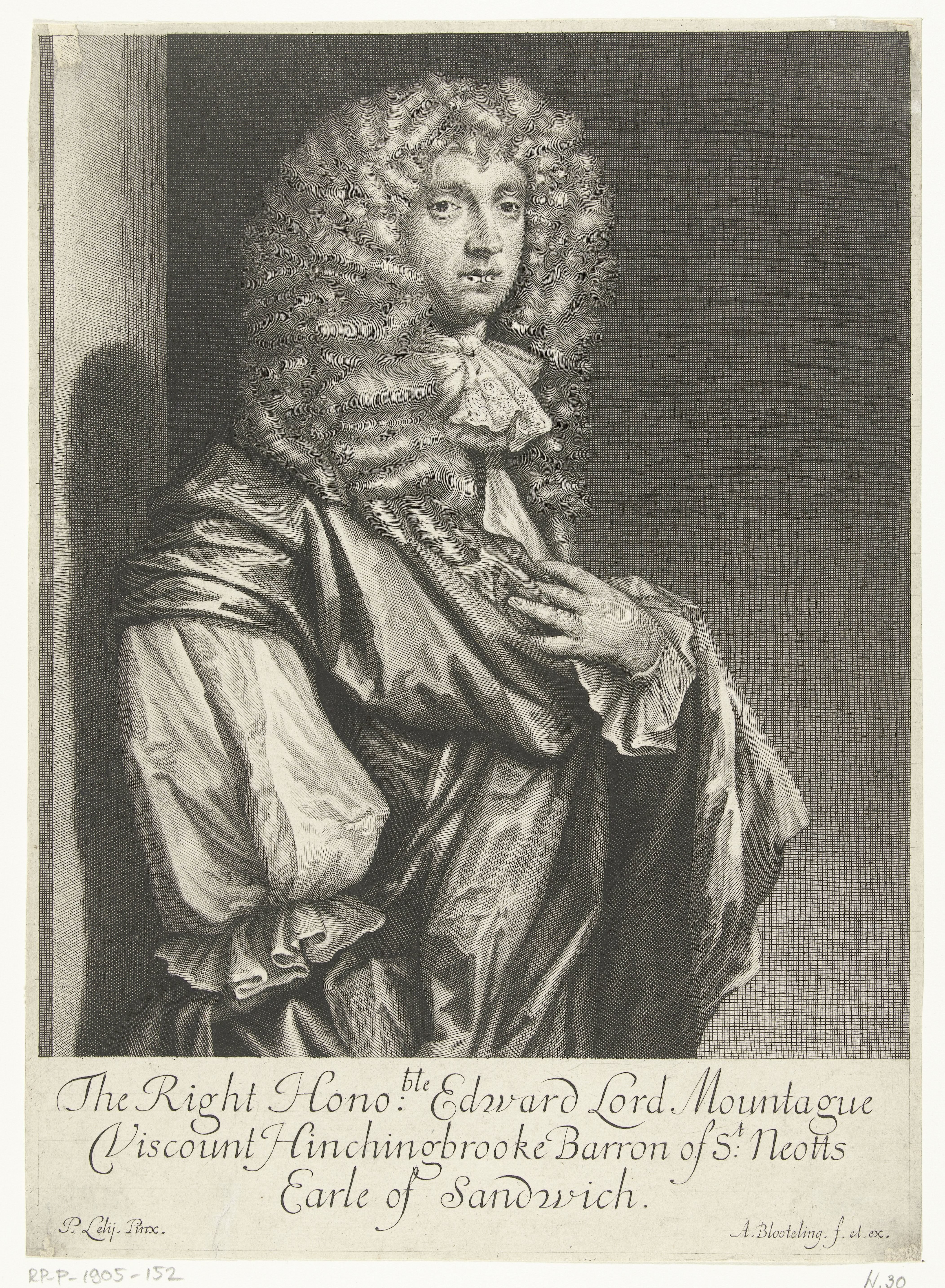 Portret van Edward Montague (II), graaf van Sandwich by Abraham Bloteling