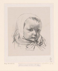 Portret van een baby met muts
