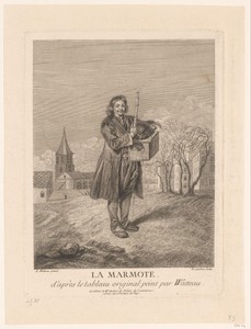 Portret van een fluitspeler met marmot