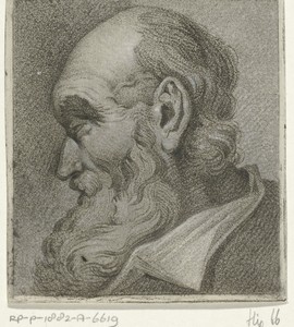 Portret van een grijsaard, en profil