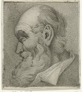 Portret van een grijsaard, en profil