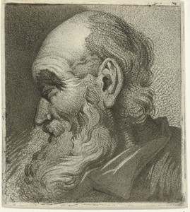 Portret van een grijsaard, en profil
