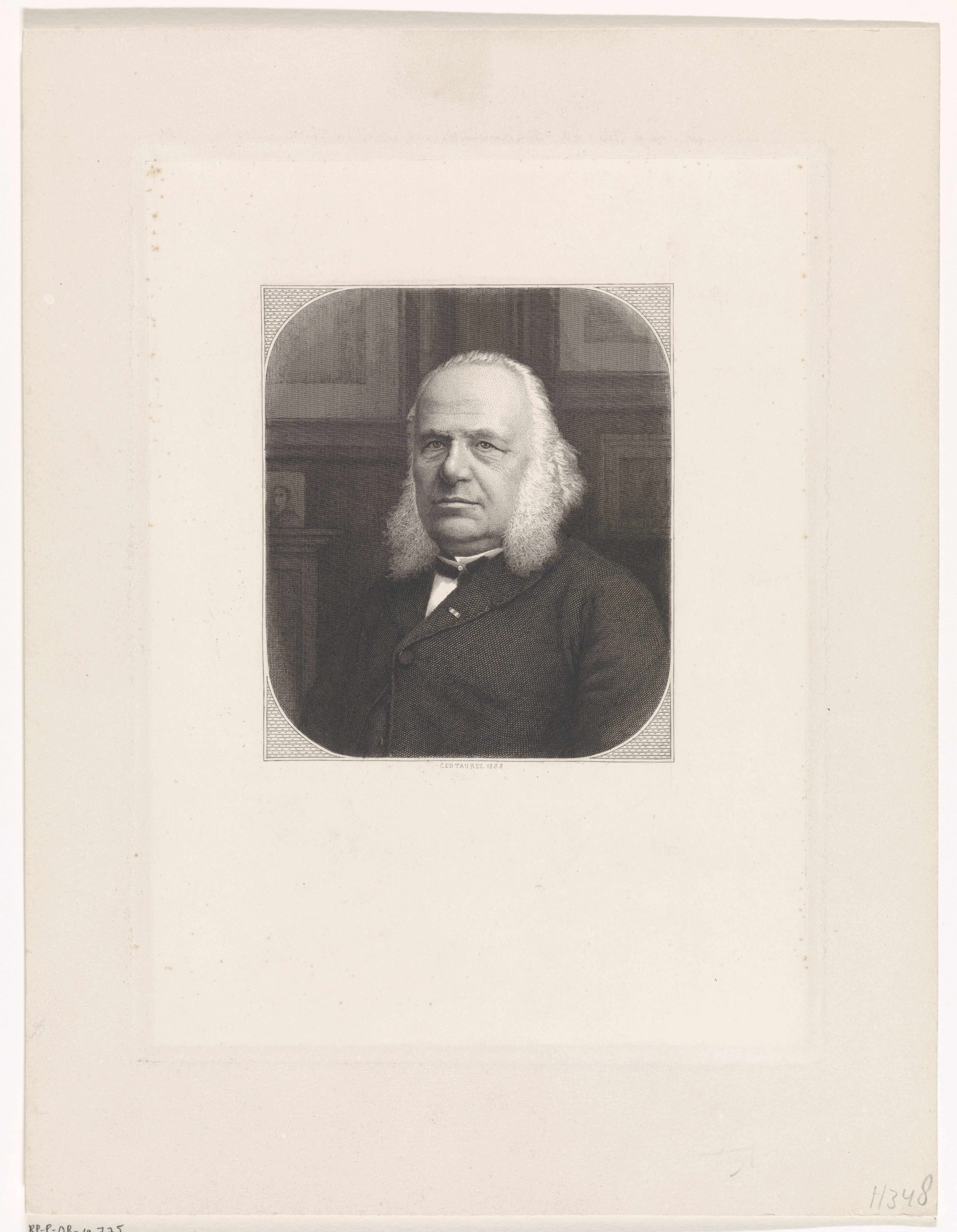 Portret van een heer met bakkebaarden by Edouard Taurel