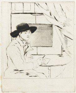 Portret van een jonge etser