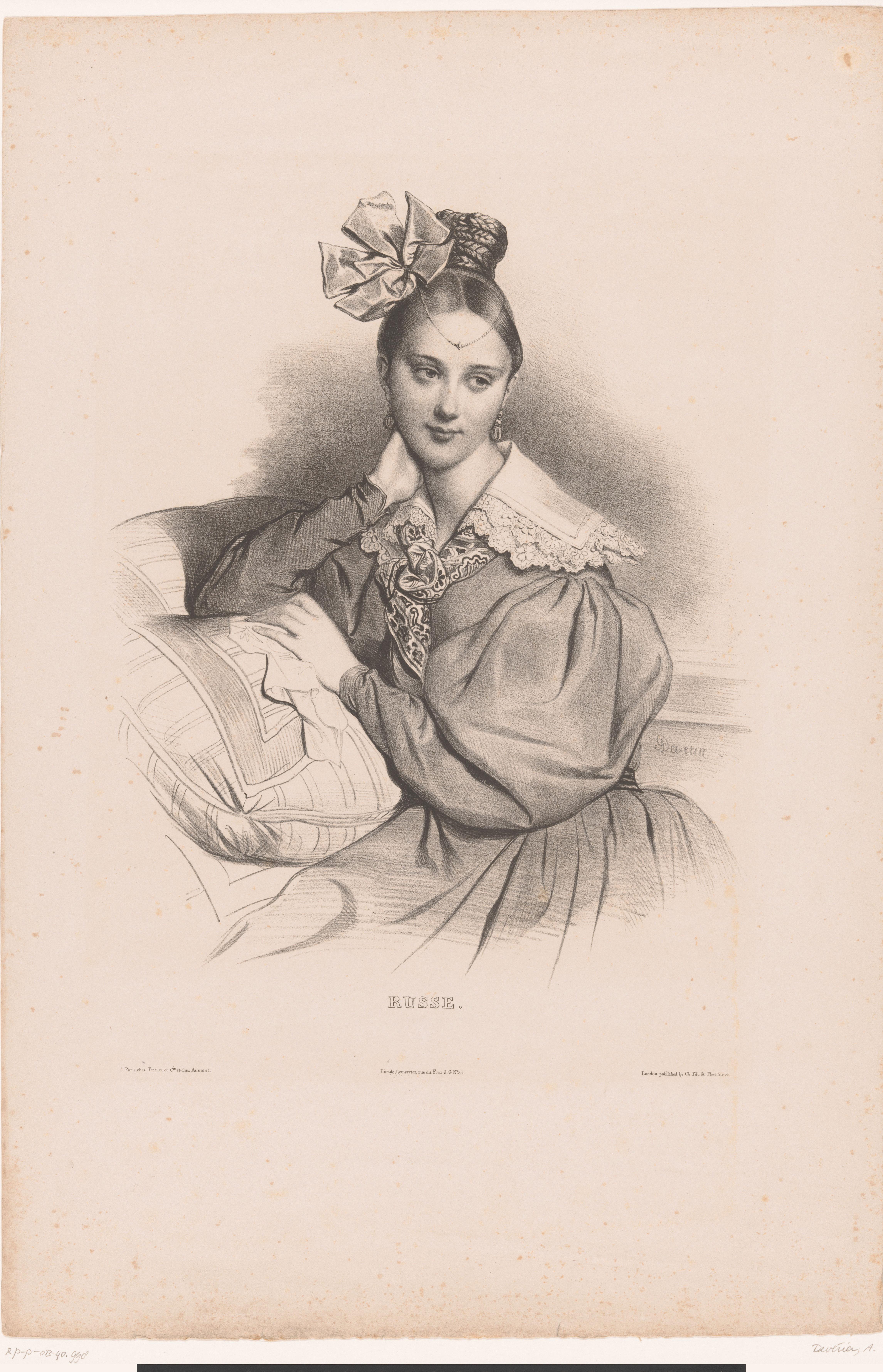 Portret van een jonge Russische vrouw by Achille Devéria
