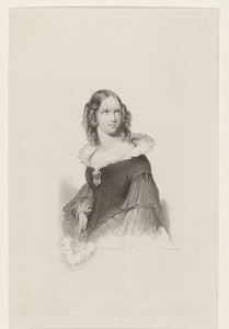 Portret van een jongedame met waaier