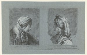 Portret van een Moskovisch melkmeisje en een Fins dienstmeisje