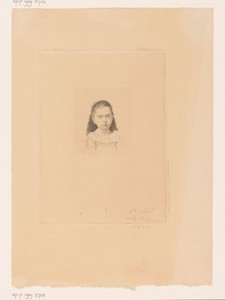 Portret van een onbekend meisje met loshangend haar