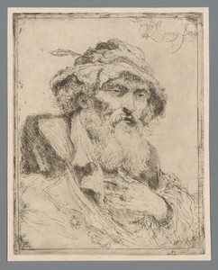 Portret van een onbekende bebaarde man met hoed