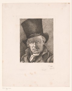Portret van een onbekende heer met hoge hoed