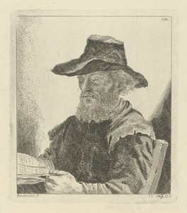 Portret van een onbekende lezende man