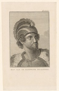 Portret van een onbekende man afkomstig van de Sandwicheilanden