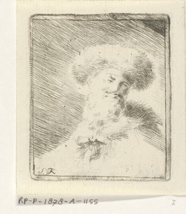 Portret van een onbekende man met bontmuts