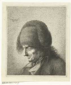 Portret van een onbekende man met bontmuts, mogelijk genaamd van der Werff