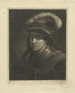 Portret van een onbekende man met gepluimde baret