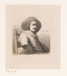 Portret van een onbekende man op een stoel