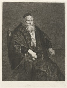 Portret van een onbekende oude man in een leunstoel
