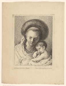 Portret van een onbekende vrouw met kind