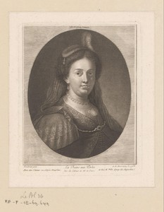 Portret van een onbekende vrouw met parelsnoer