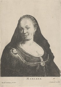 Portret van een onbekende vrouw met sluier