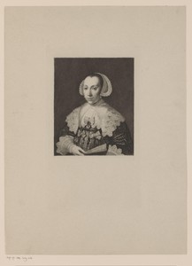Portret van een onbekende vrouw met waaier