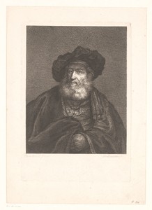 Portret van een oude man met baard en hoed