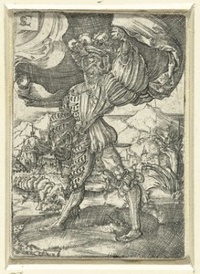 Portret van een staande man, mogelijk de vader van de kunstenaar