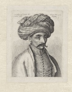 Portret van een Turkse man met snor en tulband