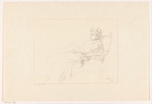 Portret van een vrouw, aangeduid met V.J.-D.v.H.