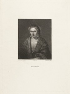 Portret van een vrouw met pareloorbellen