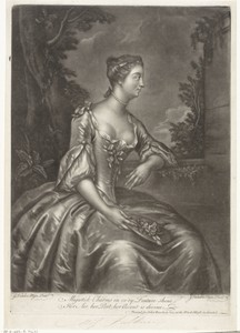 Portret van een zittende vrouw