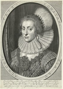 Portret van Elisabeth Stuart, keurvorstin van de Palts, koningin van Bohemen