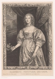 Portret van Elizabeth Cavendish, gravin van Devonshire in versierde lijst