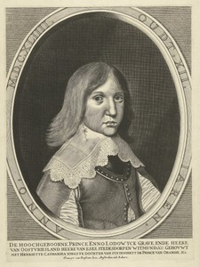 Portret van Enno Lodewijk, graaf van Oost-Friesland op 12-jarige leeftijd