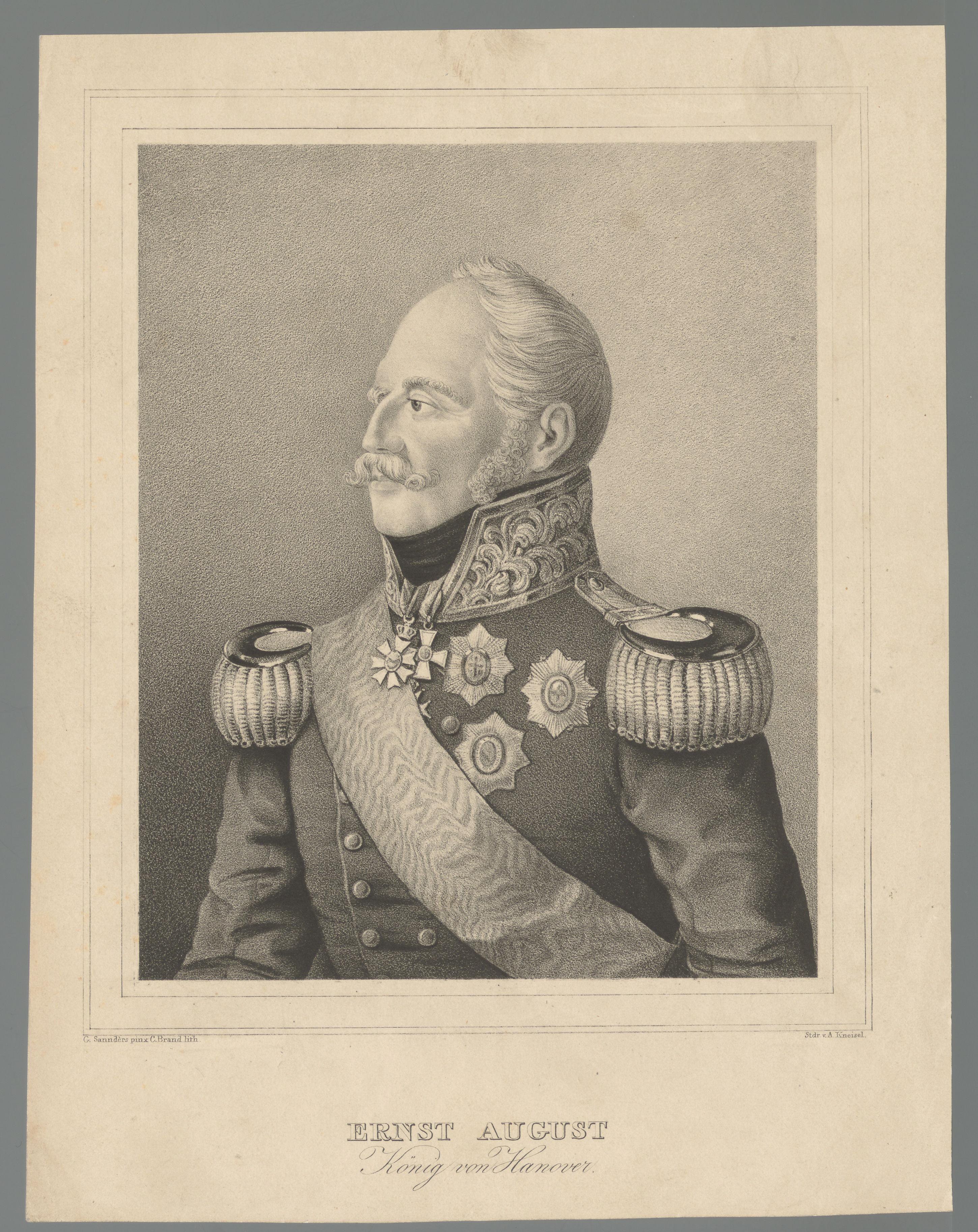 Portret van Ernst August I by Cäcilie Brandt