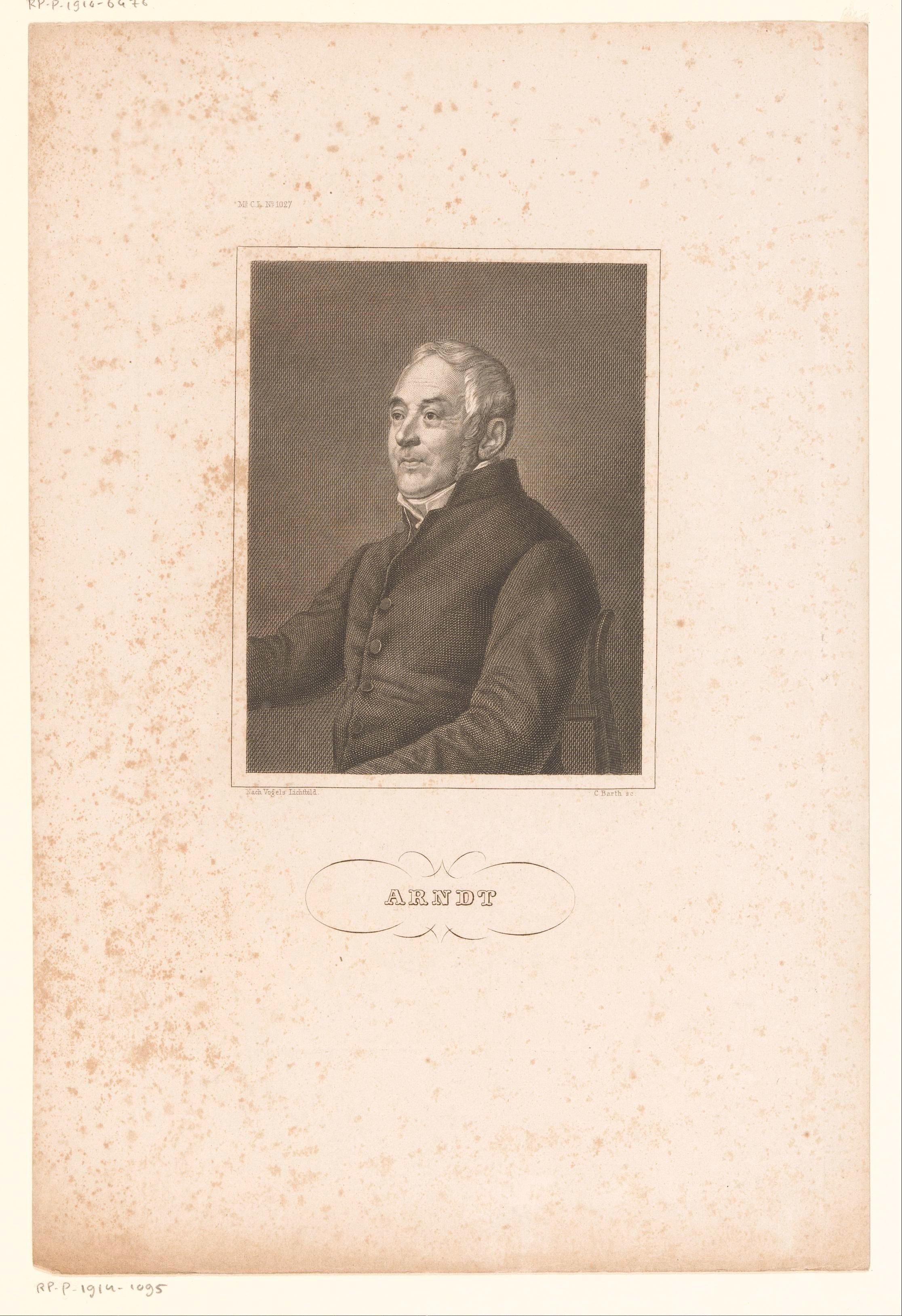 Portret van Ernst Moritz Arndt by Karl Barth