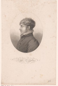 Portret van Ernst Schulze, en profil in een ovaal
