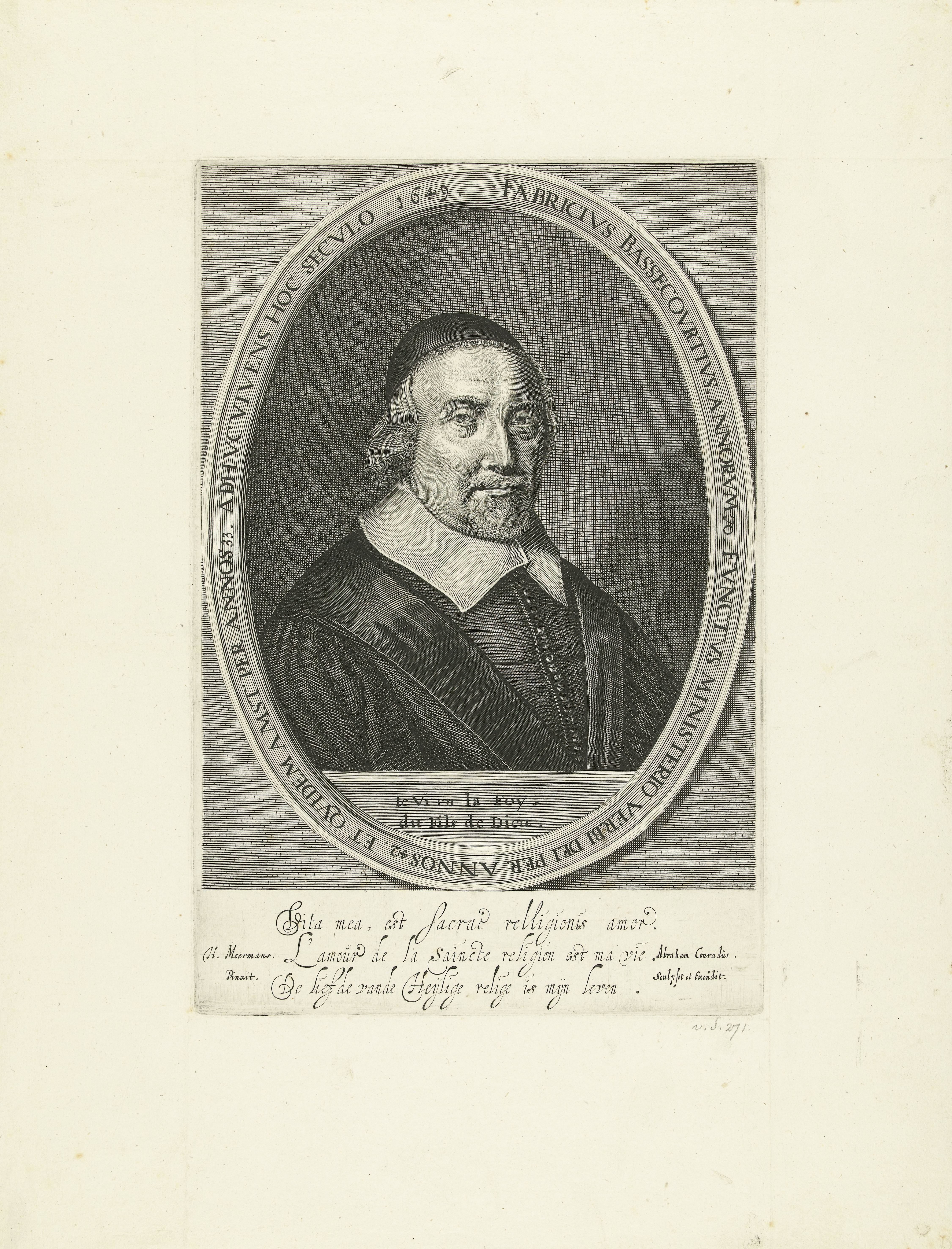 Portret van Fabritius Bassecourt by Abraham J. Conradus