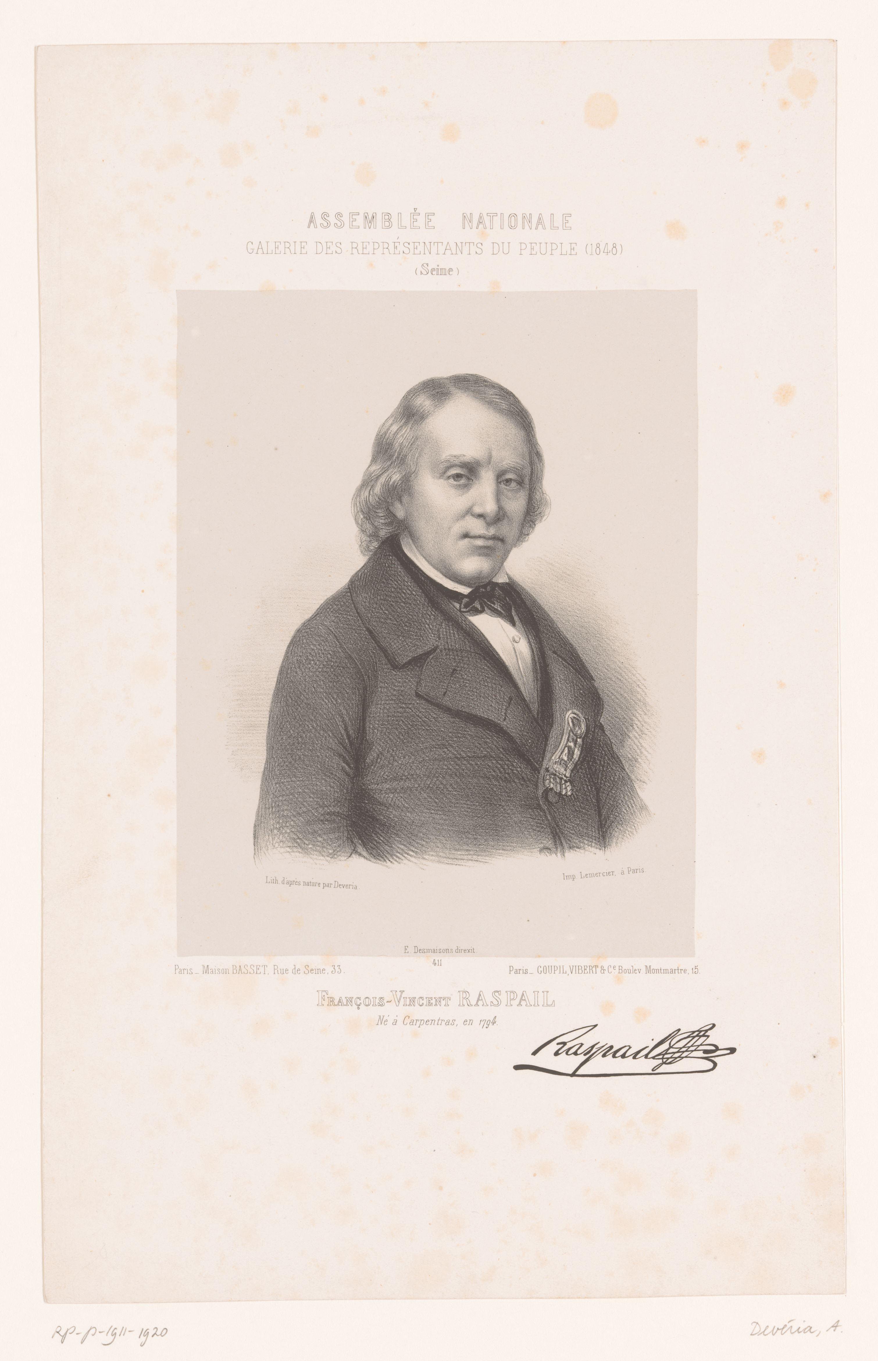 Portret van François-Vincent Raspail by Achille Devéria
