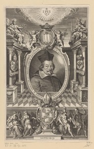 Portret van Franz Wilhelm, de bisschop van Osnabrück in een galerij