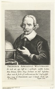 Portret van Frederik Adriaensz. Westphalen op 72-jarige leeftijd