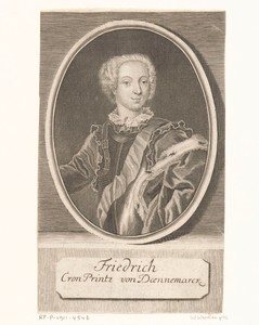 Portret van Frederik V van Denemarken als kroonprins