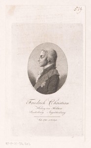 Portret van Friedrich Christian hertog van Schleswig-Holstein-Sonderburg-Augustenburg